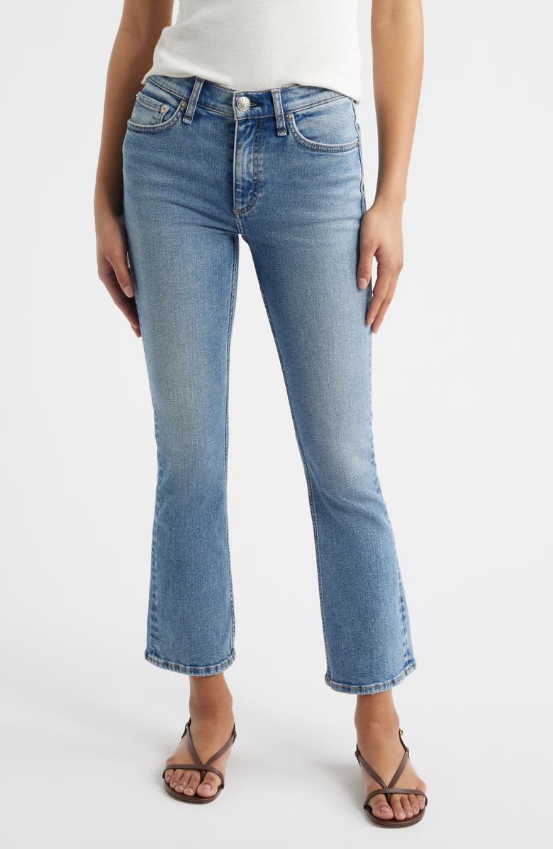 rag & bone Flexi Peyton Mid Rise Ankle Bootcut Jeans, Main, color, Tansy