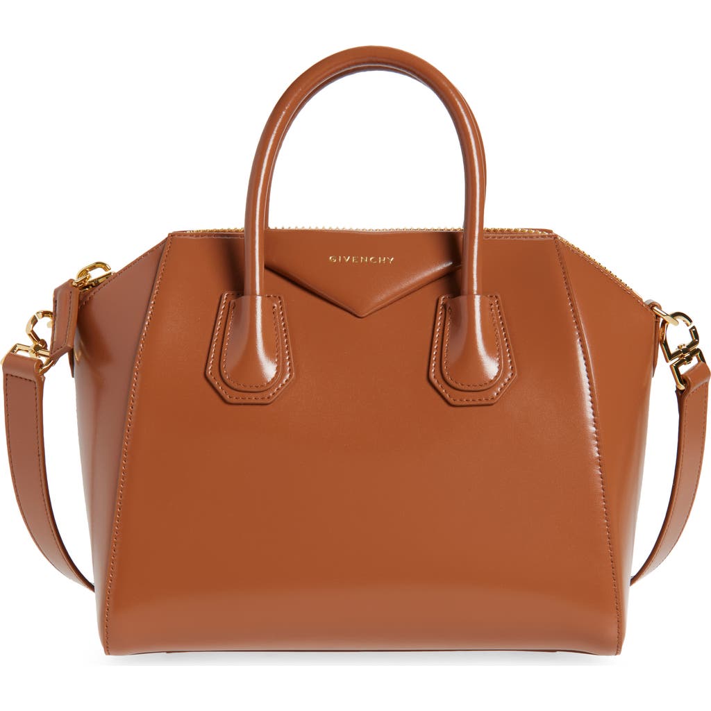 Givenchy Small Antigona Leather Satchel In Brown