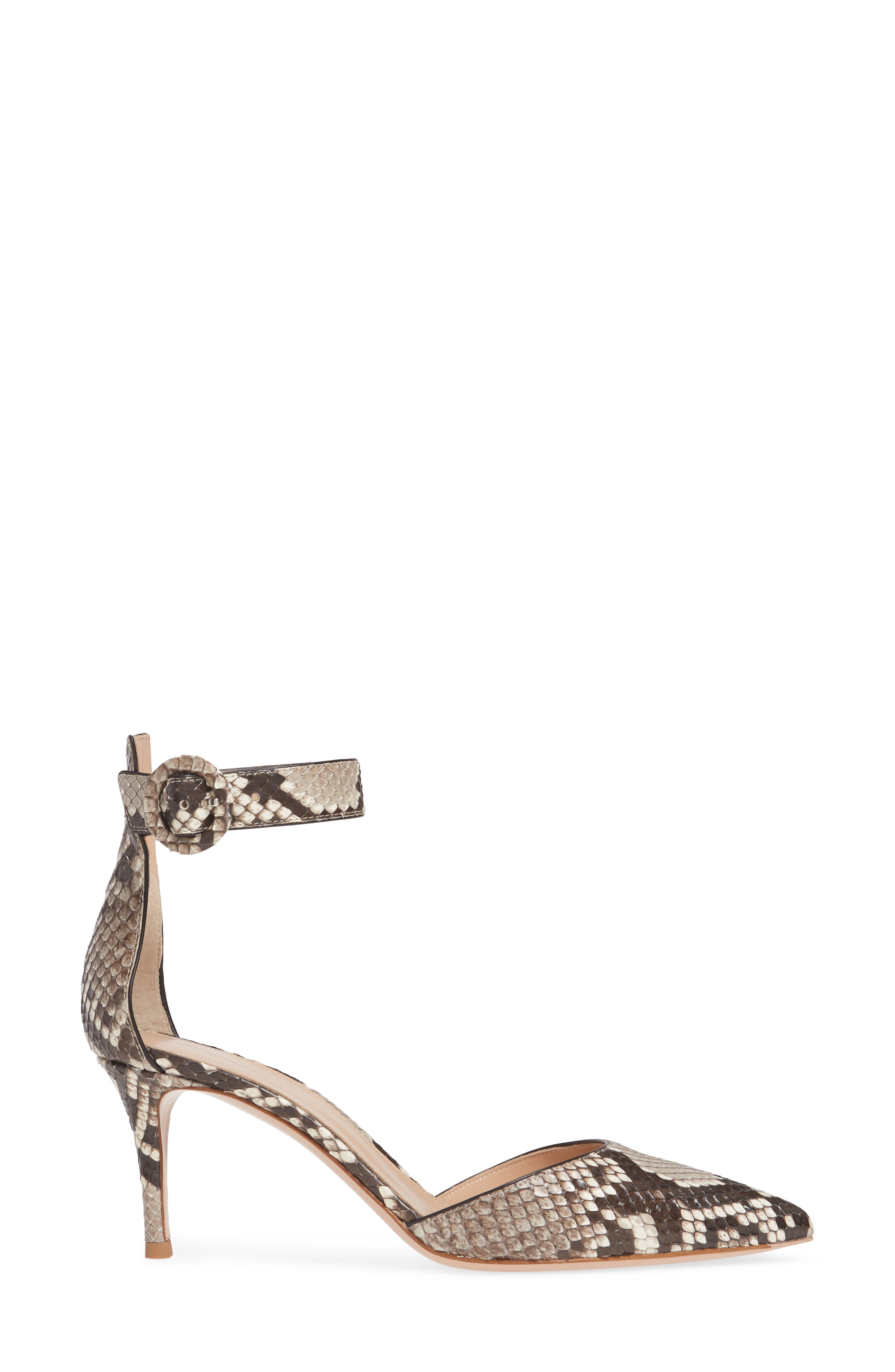Gianvito Rossi Genuine Python Ankle Strap Pump, Alternate, color, 