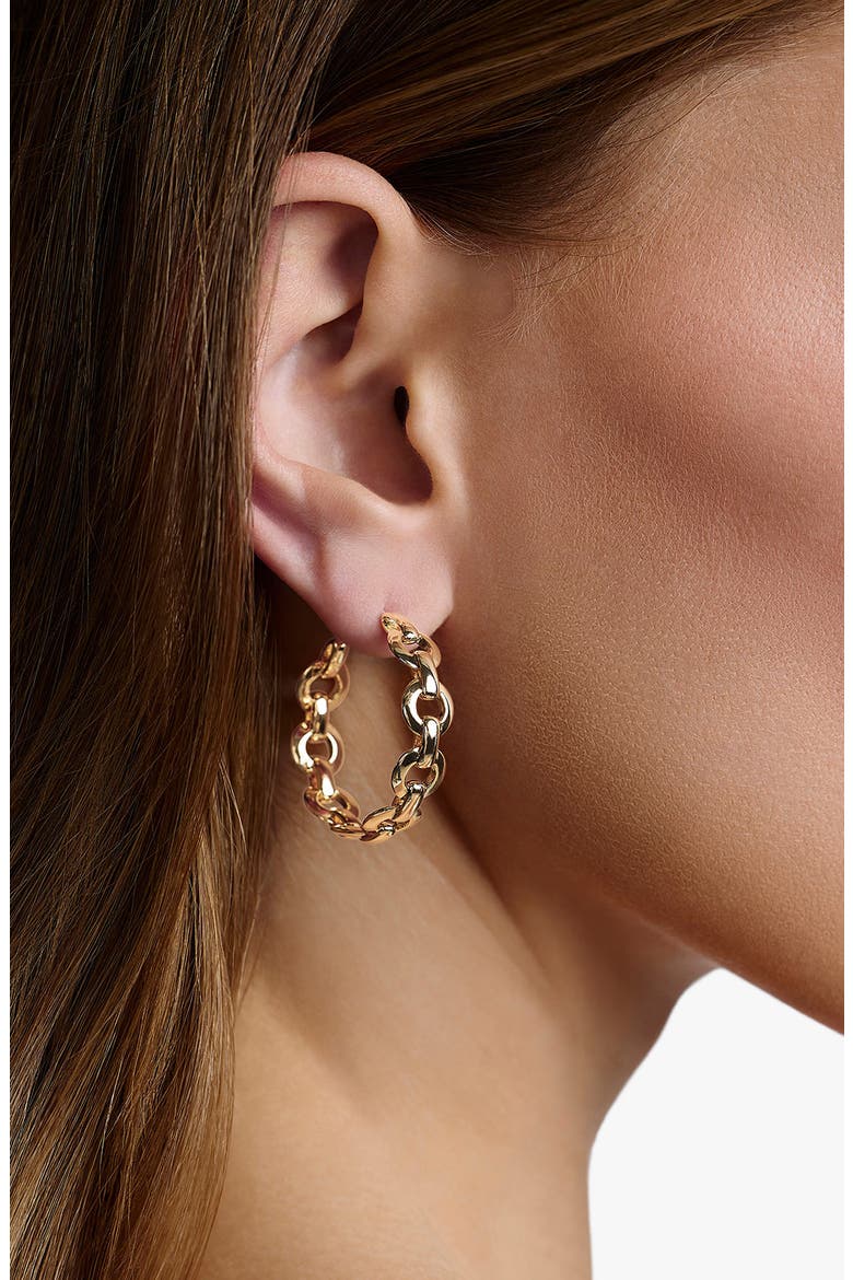 Link Mini Hoop Earrings (Nordstrom Exclusive), Alternate, color, YELLOW GOLD