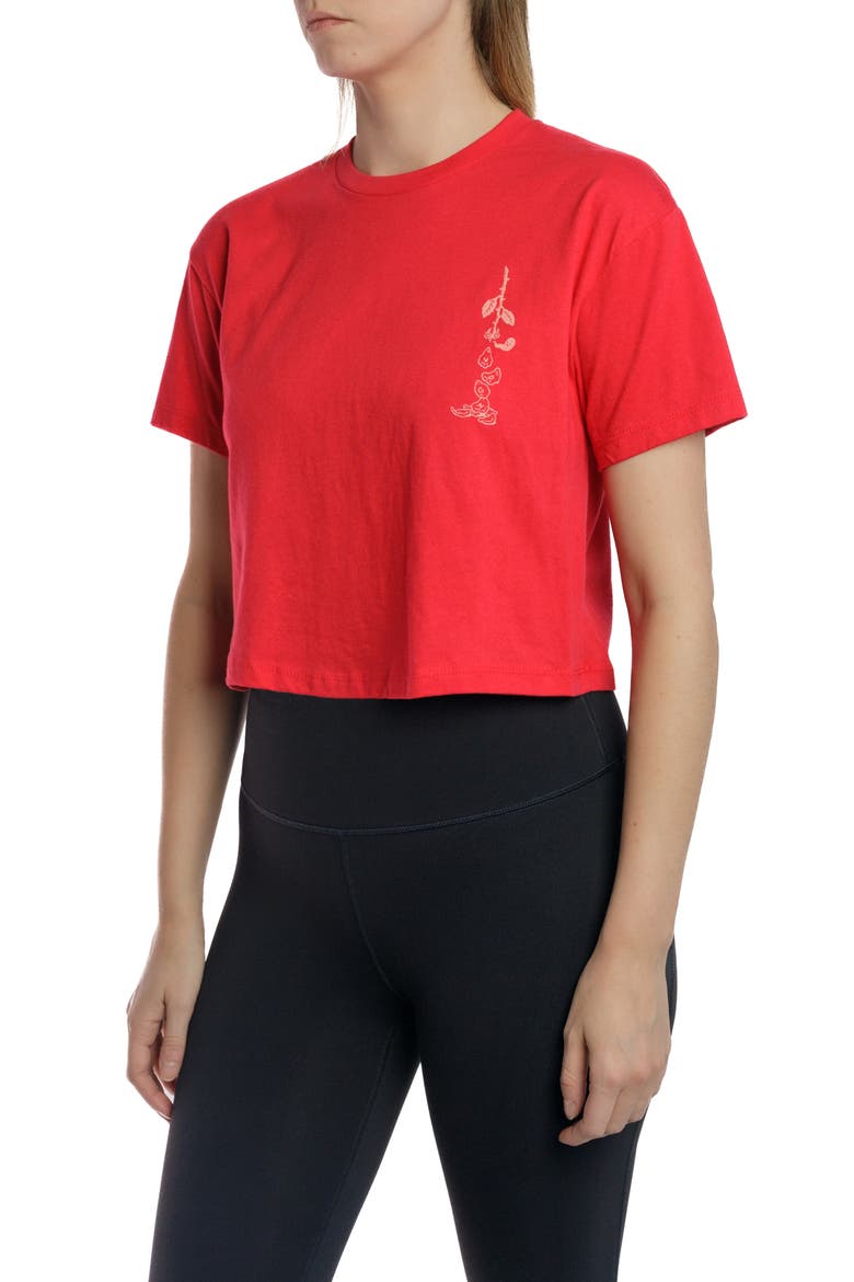 Dead Flowers Crop Top, Alternate, color, Red