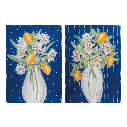 Canvas Wall Decor Citrus Set of 2 Polyester Multicolored for Spring Wall and Entryway Decor