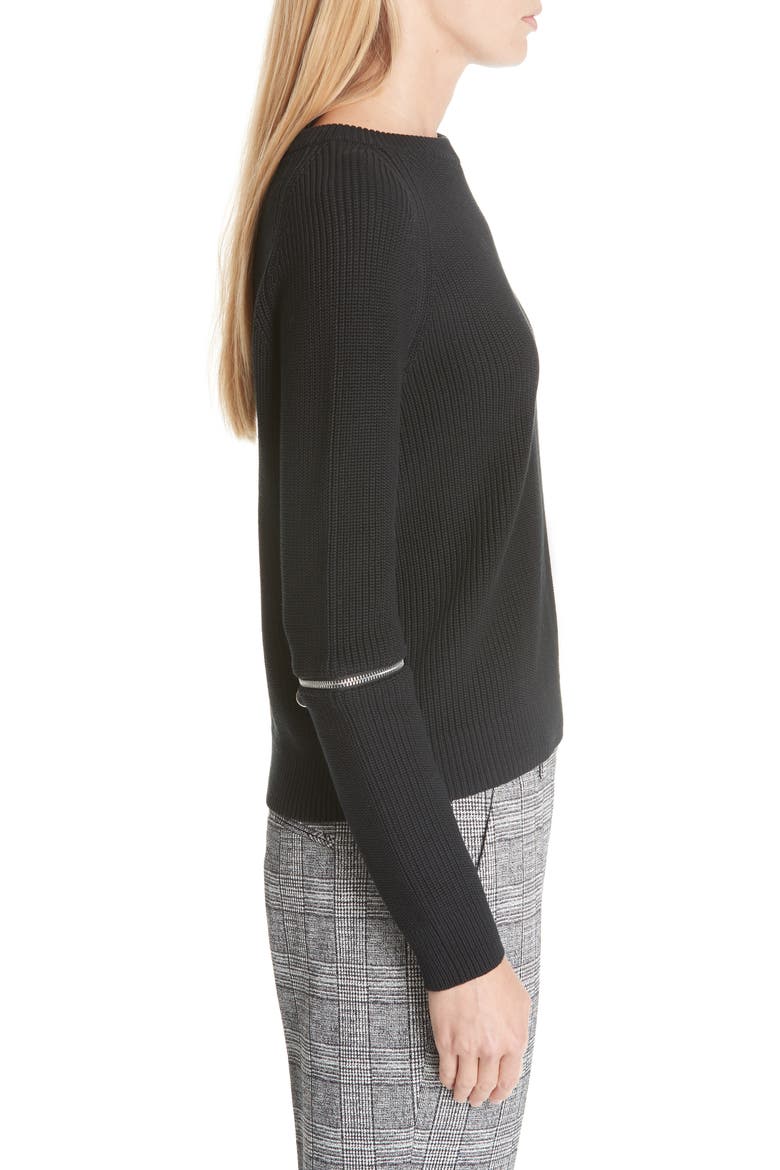 Sailey Cotton Sweater, Alternate, color, BLACK