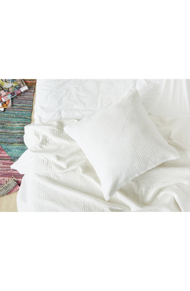 carol & frank Graham Diamond Pattern White 100% Cotton Euro Pillow Sham 26" x 26", Alternate, color, White