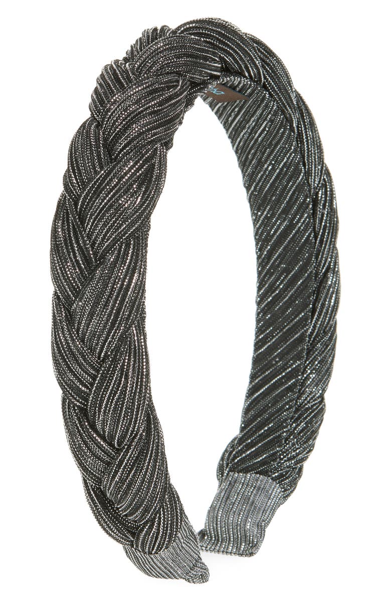 Tasha Braided Metallic Headband, Main, color,