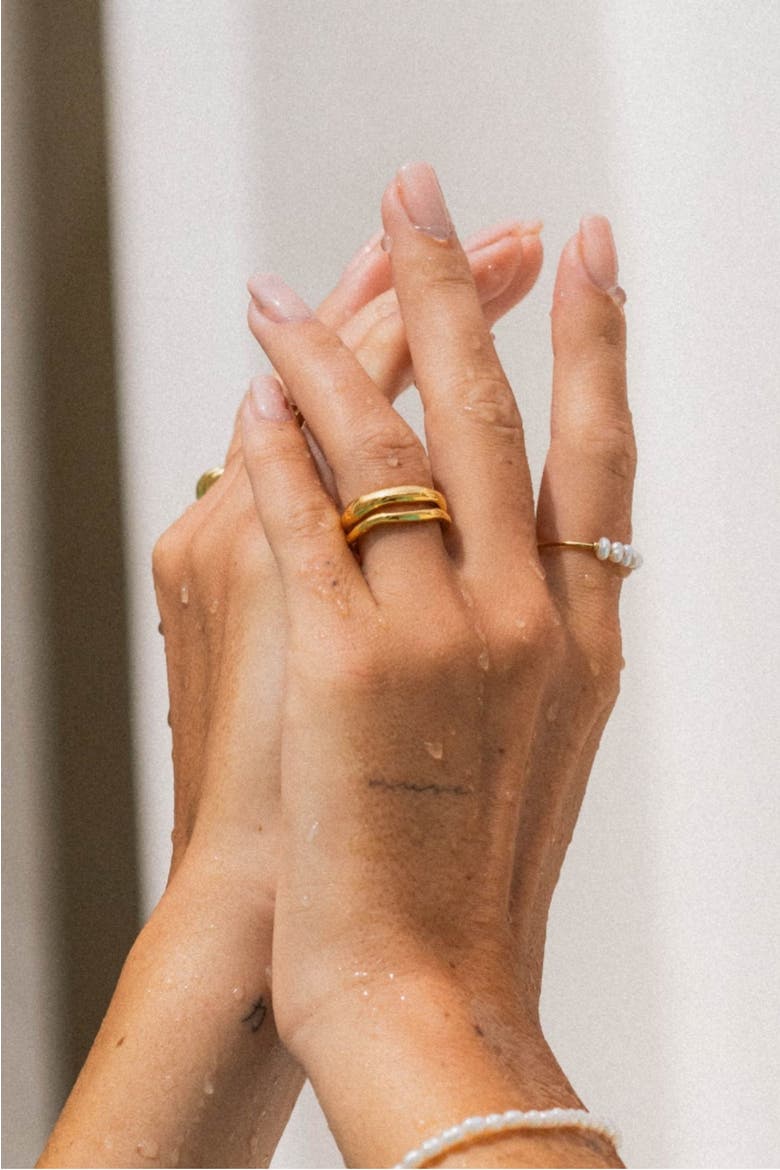 Gemini Stackable Rings, Alternate, color, Gold
