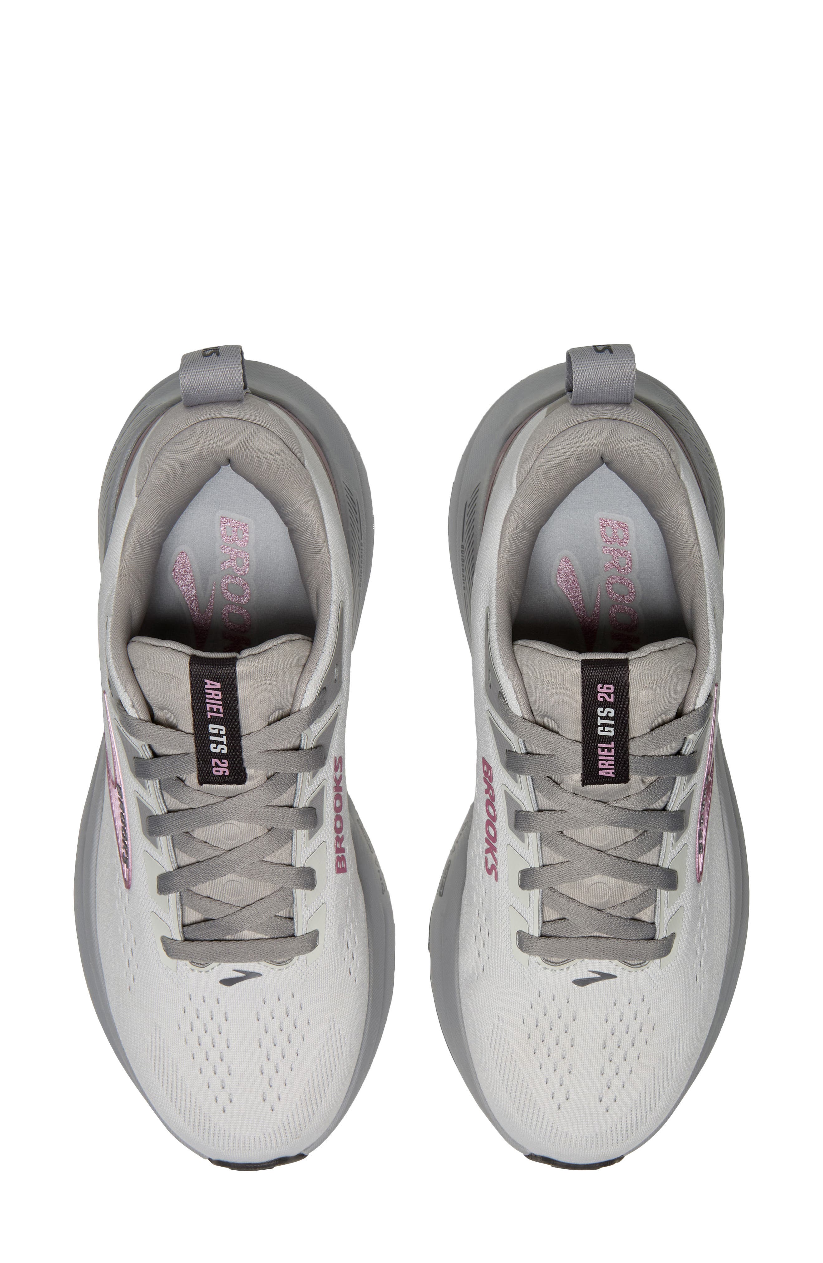 Brooks Ariel GTS 26 Running Shoe, Alternate, color, Oyster Mushroom/ Alloy/ Pink