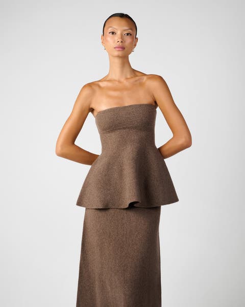 Strapless Peplum Top