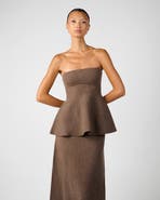 WeWoreWhat Strapless Peplum Top