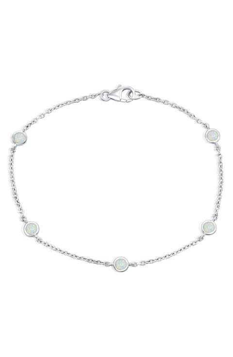 Bezel Set Gemstone Bracelet