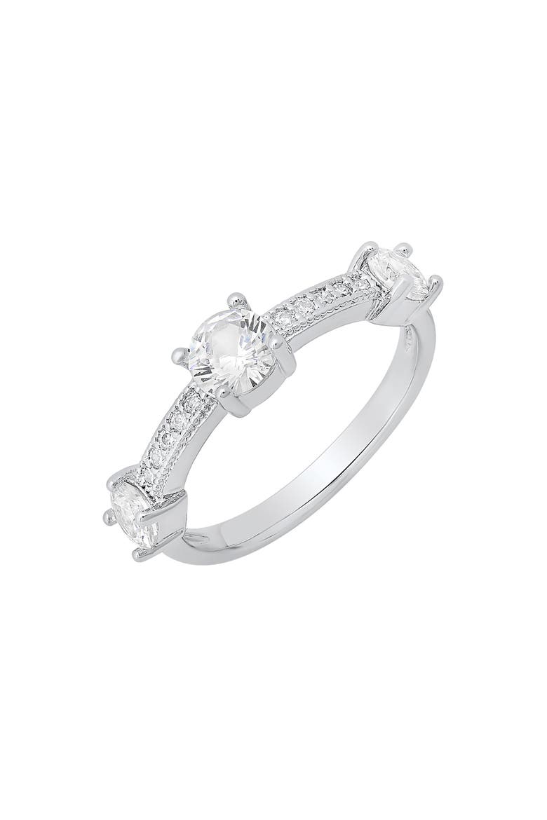 Simulated Diamond Heart Pavé Ring, Alternate, color, SILVER
