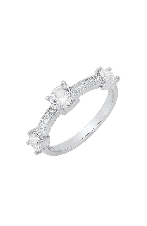 Hmy Jewelry Simulated Diamond Heart Pavé Ring In White