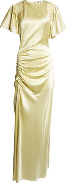 Veronica Beard Huntleigh Side Ruched Silk Blend Gown