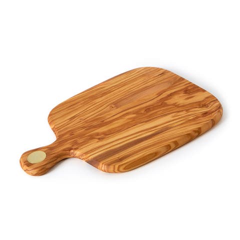 Racine Olivewood 11.4-Inch Cutting Board with Handle