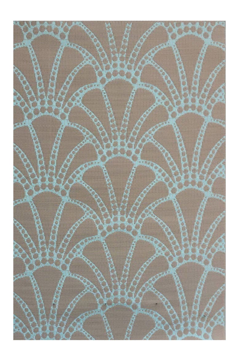 Scallop Cool Aqua Rug, Main, color, aqua and white