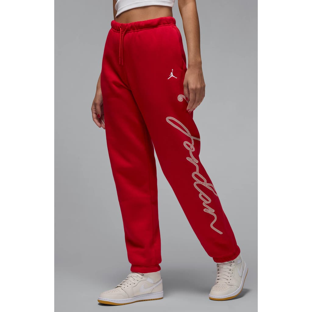 JORDAN JORDAN BROOKLYN FLEECE RHINESTONE LOGO SWEATPANTS