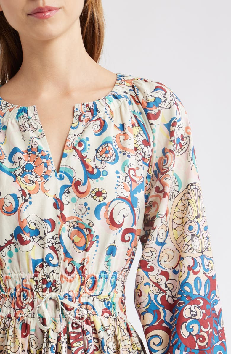 LOVE THE LABEL Noah Print Long Sleeve Fit & Flare Dress, Alternate, color, Andreeva Ombre Print