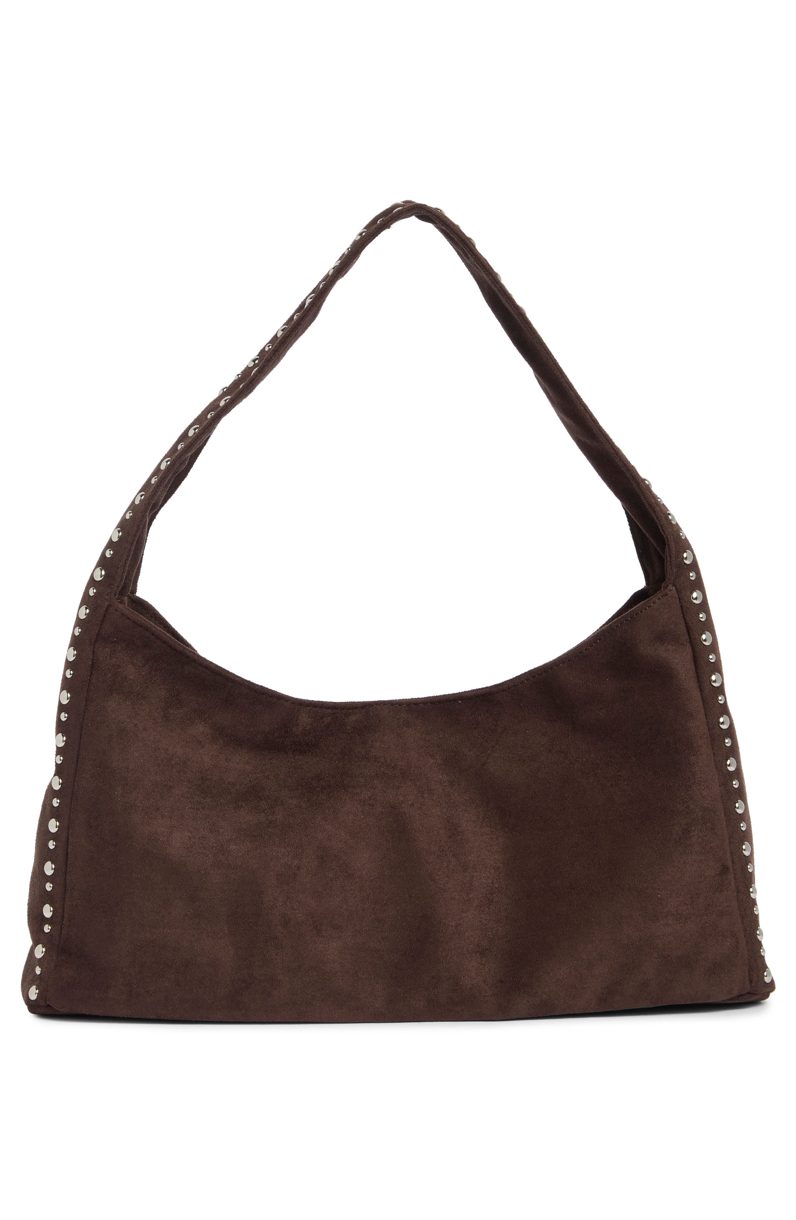 Faux Suede Shoulder Bag, Alternate, color, CHOCOLATE