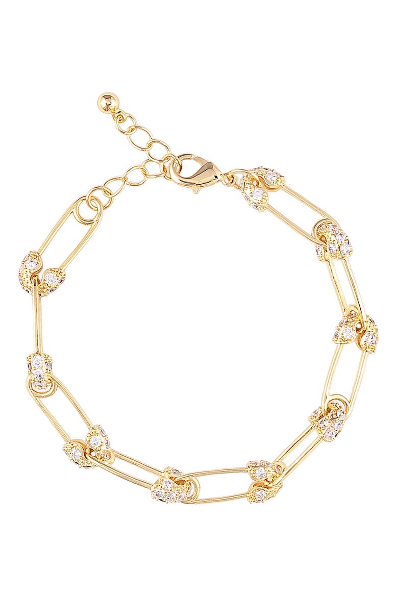Safety First Link Bracelet, Main, color, GOLD