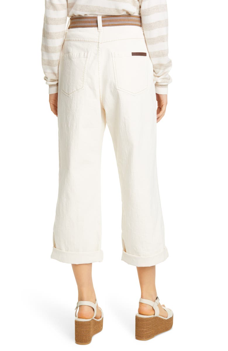 Brunello Cucinelli Brunello Cucinello Belted Boyfriend Jeans, Alternate, color, 