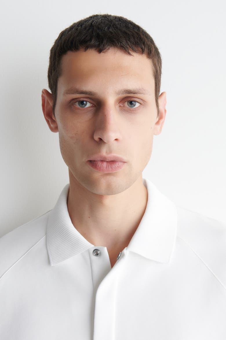 Scuba Knit-Jersey Polo Shirt, Alternate, color, WHITE