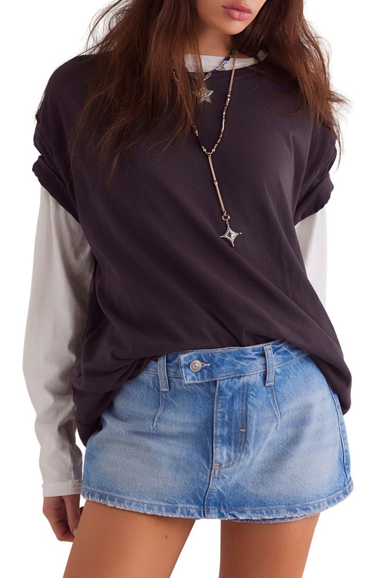 Galivanting Denim Skort, Alternate, color, OASIS BLUE