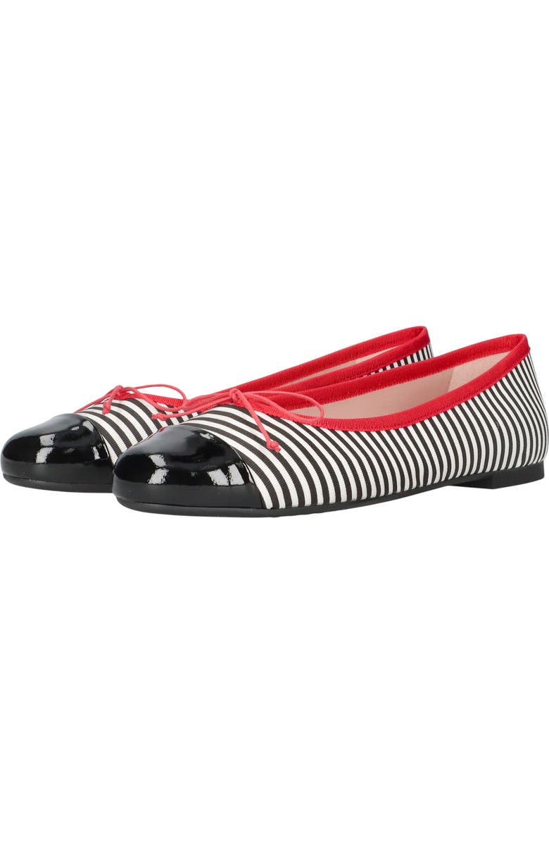 Pretty Ballerinas Round Toe Toecap Textile Ballet Flat, Alternate, color, Blue Stripes