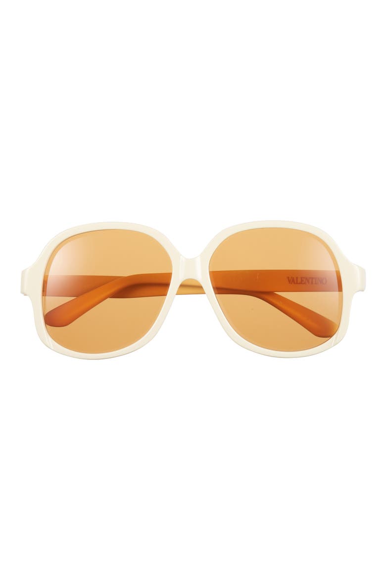 50mm Polarized Round Sunglasses, Main, color, IVORY IVORY ORANGE