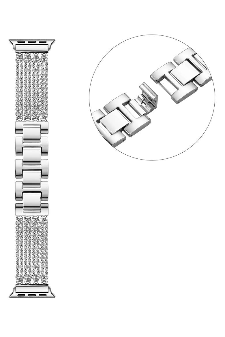 Resin Detail 23mm Apple Watch® Bracelet Watchband, Alternate, color, SILVER