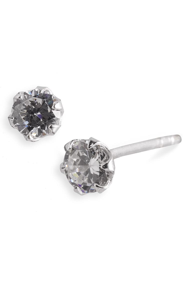 BP. Tomas Small Cubic Zirconia & Sterling Silver Stud Earrings, Main, color, 