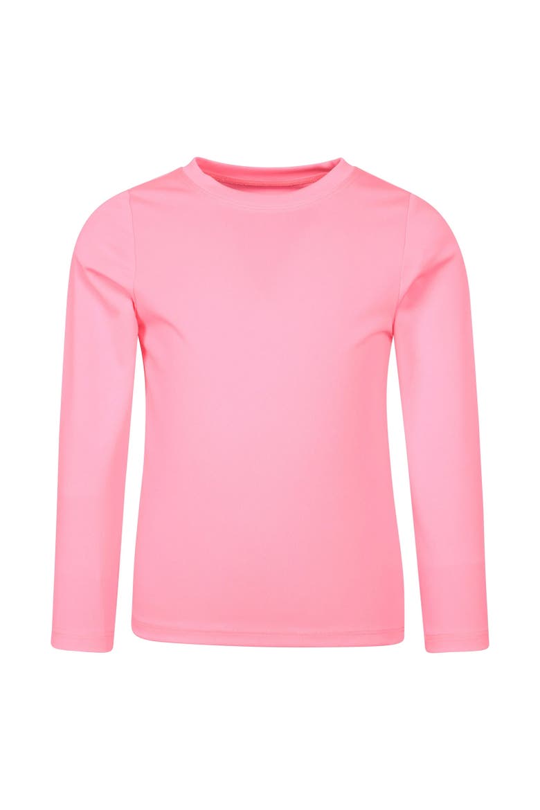 Childrens/Kids Aqua Long-Sleeved Swimming T-Shirt, Main, color, Bright Pink