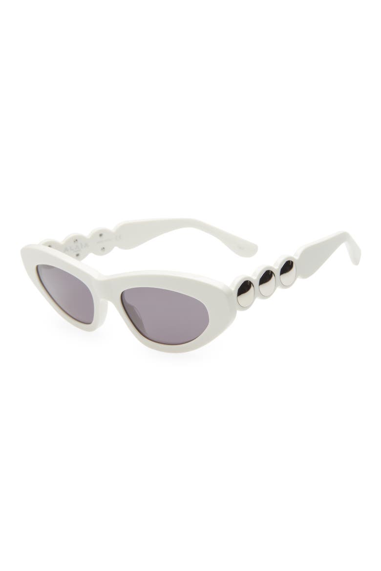 51mm Retro Cat Eye Sunglasses, Alternate, color, IVORY