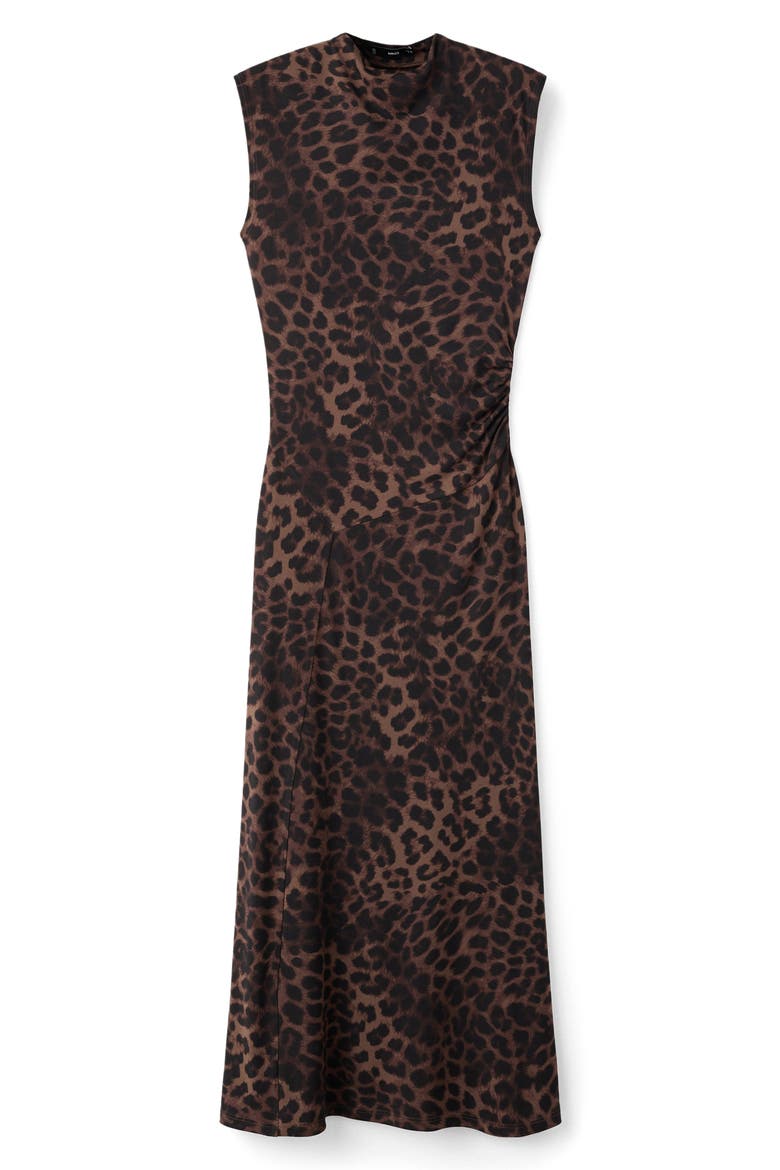 Leopard Sleeveless Maxi Dress, Main, color, BROWN