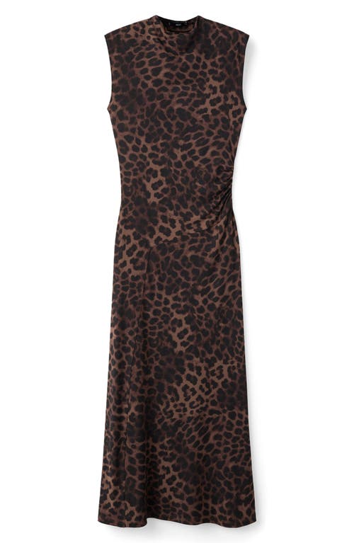 Mango Leopard Sleeveless Maxi Dress In Brown