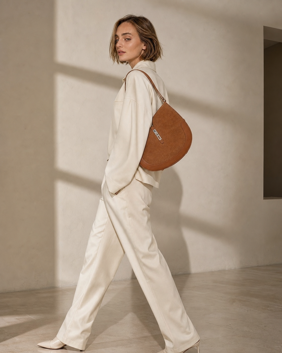 Cotswolds Genuine Suede Leather Shoulder Bag, Alternate, color, Brown