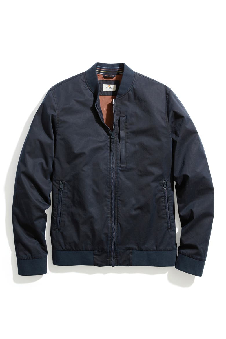 Casual Bomber Jacket, Main, color, BLUE BLACK