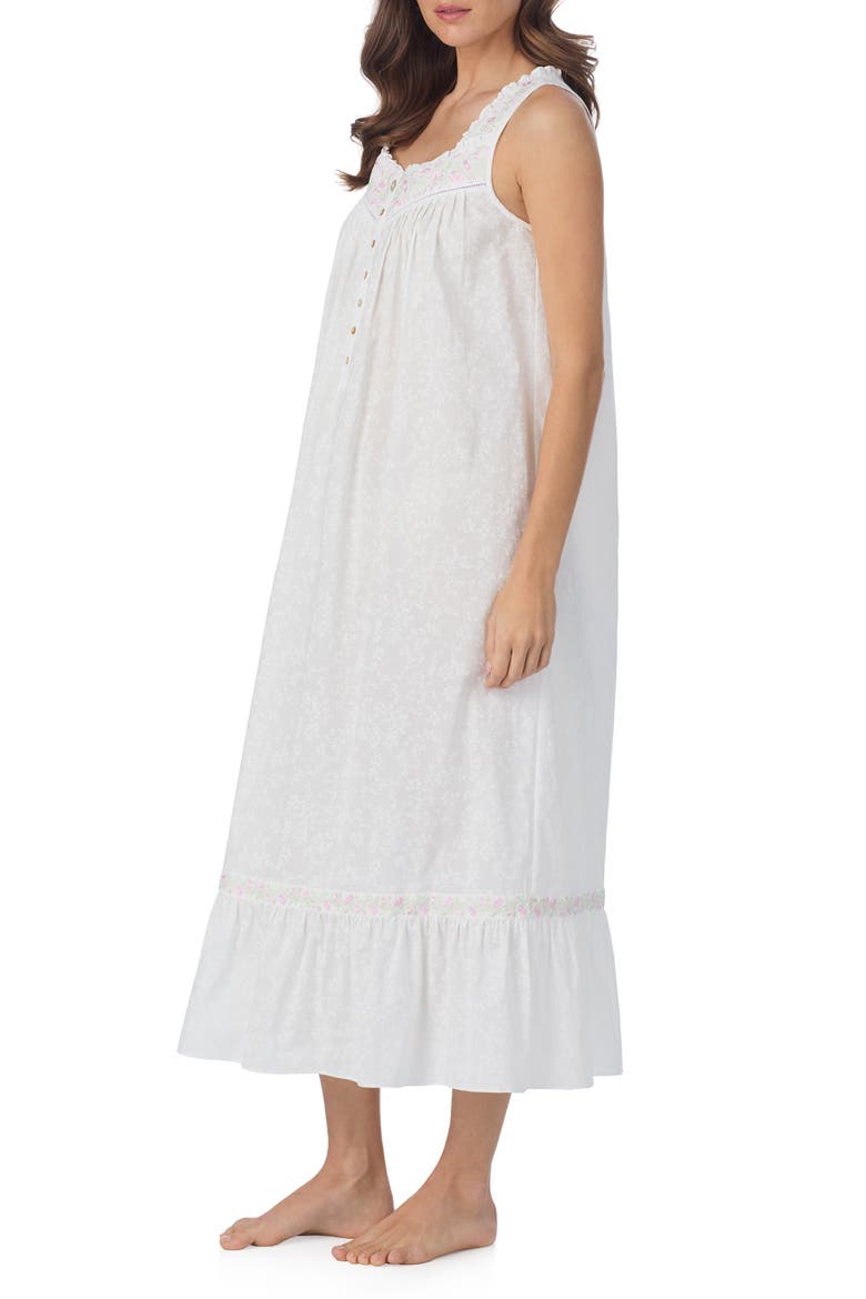 Sleeveless Cotton Lawn Ballet Nightgown, Alternate, color, WHITE