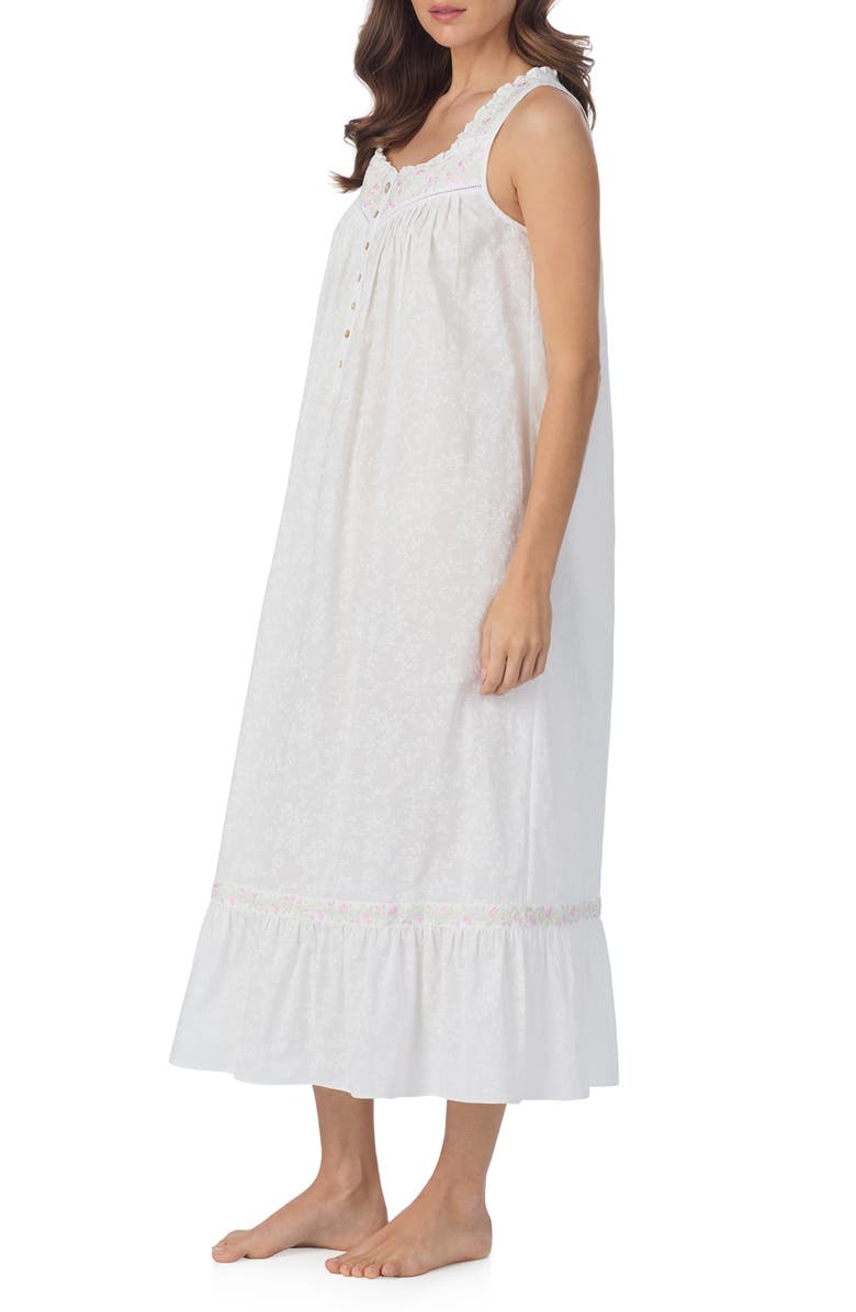 Eileen West Sleeveless Cotton Lawn Ballet Nightgown, Alternate, color, White