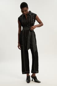 Karen Millen Premium Linen Woven Jumpsuit