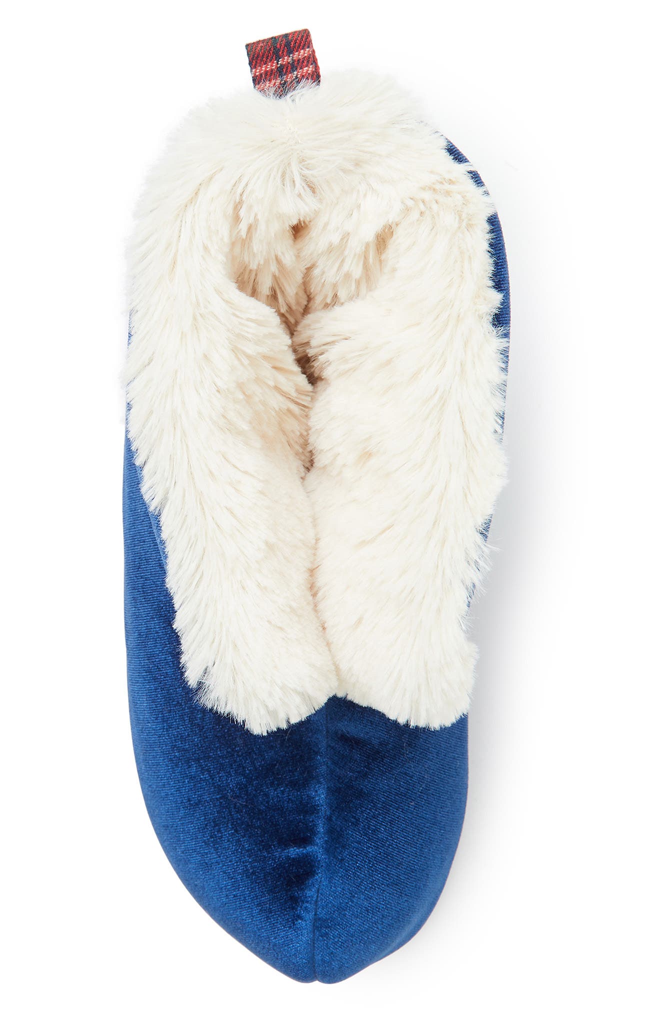 Zoey Holiday Velour Faux Fur Lined Bootie Slipper, Alternate, color, PEACOAT