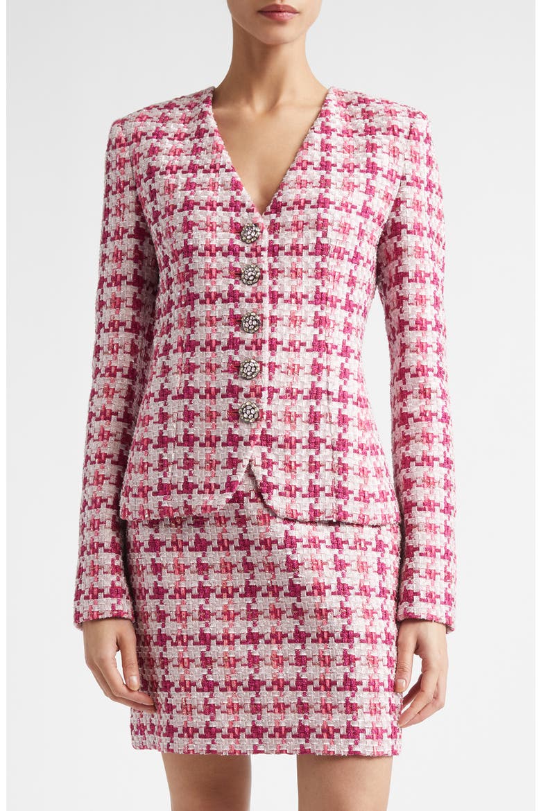 Suzy Ritz Tweed Jacket, Main, color, PEONY / MAGENTA METALLIC MULTI