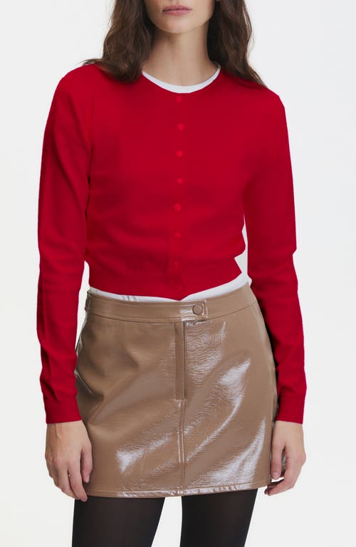 Deluc Clark Crop Cardigan In Red