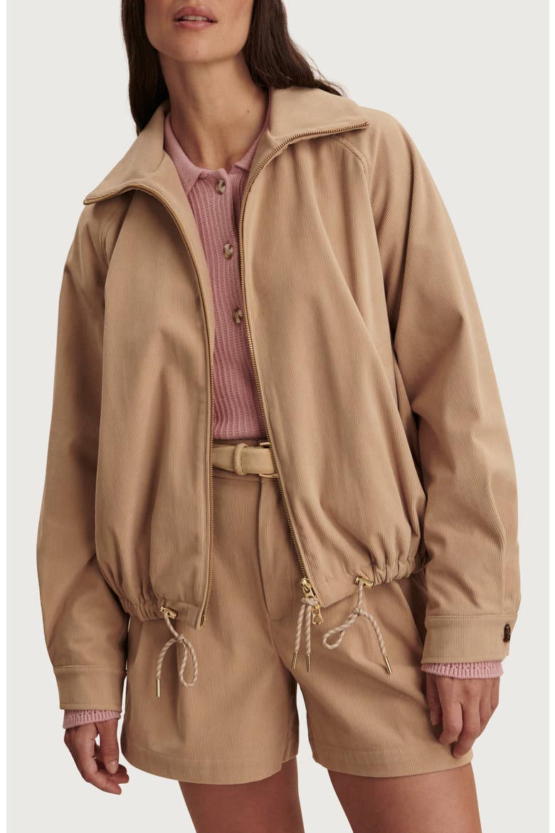 Nadina Corduroy Blouson Jacket, Main, color, LIGHT TAUPE