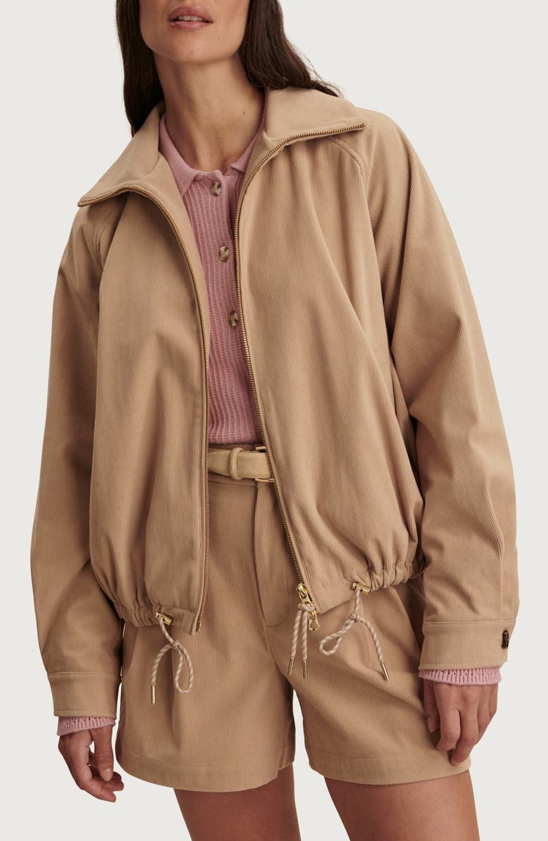 Varley Nadina Corduroy Blouson Jacket, Main, color, Light Taupe