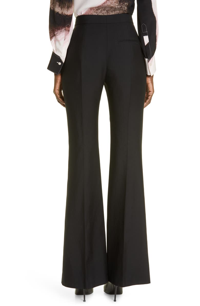 McQueen High Waist Flare Leg Sartorial Wool Trousers, Alternate, color, 