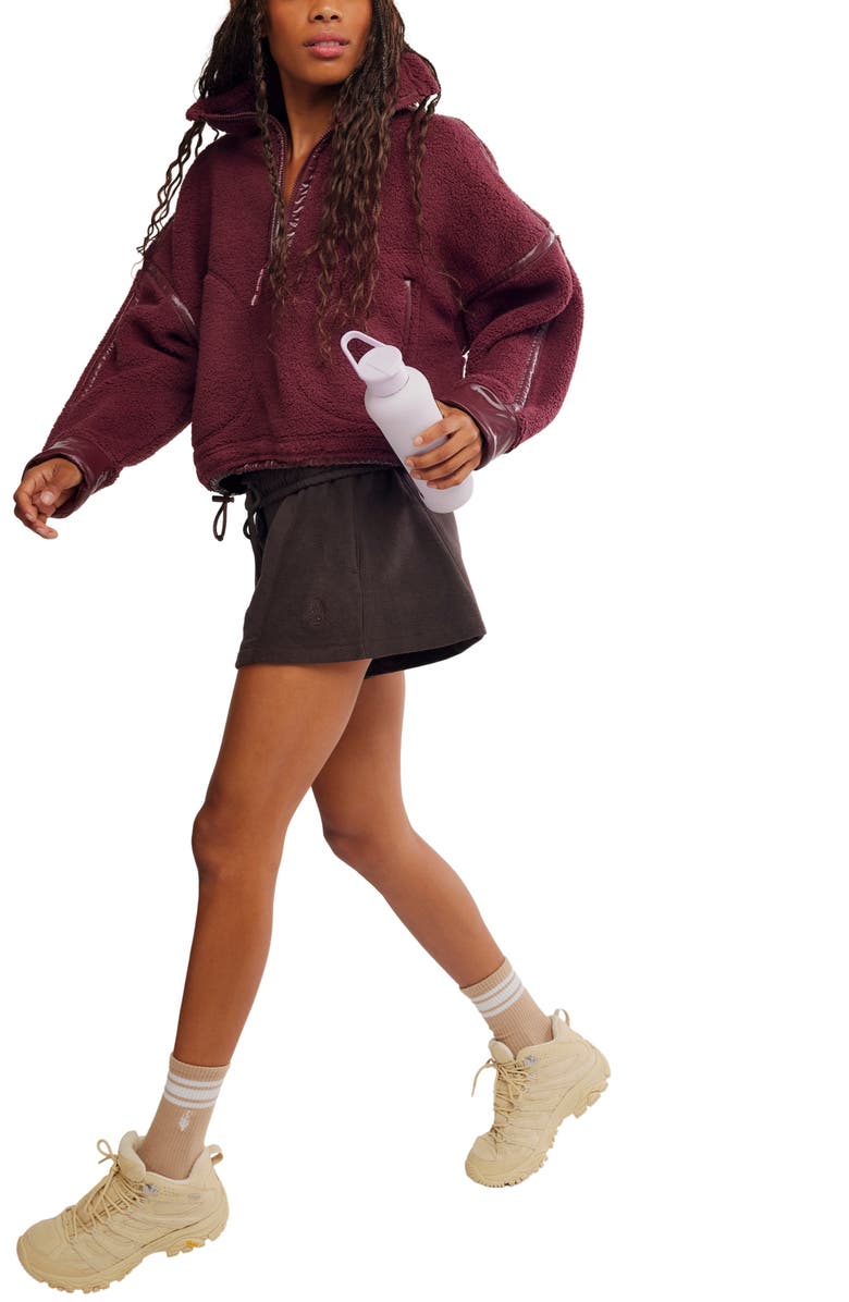 Free People High Press High Rise Cotton Shorts, Alternate, color, Chocolate