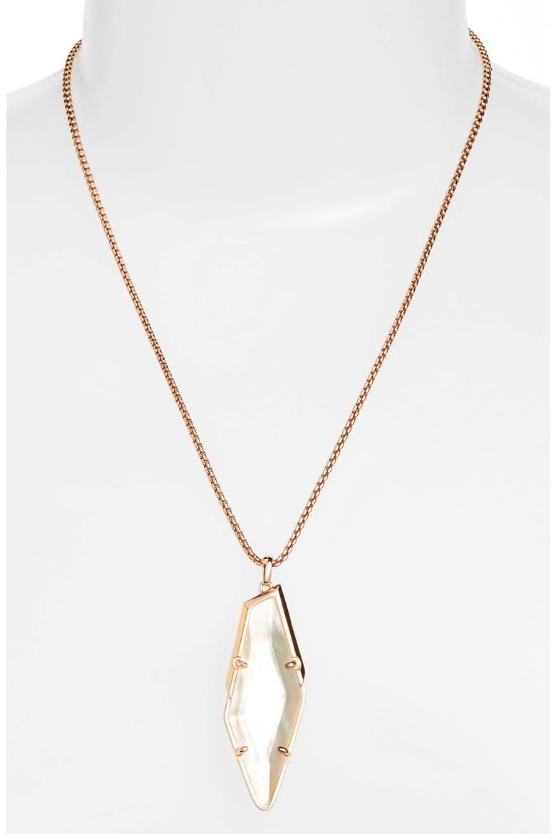 'Beatrice' Pendant Necklace, Alternate, color, IVORY MOP/ ROSE GOLD