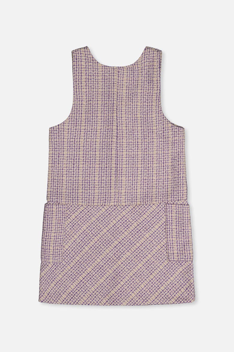Checkered Panel Zip Front Side Pocket Jumper, Alternate, color, Purple Checkered