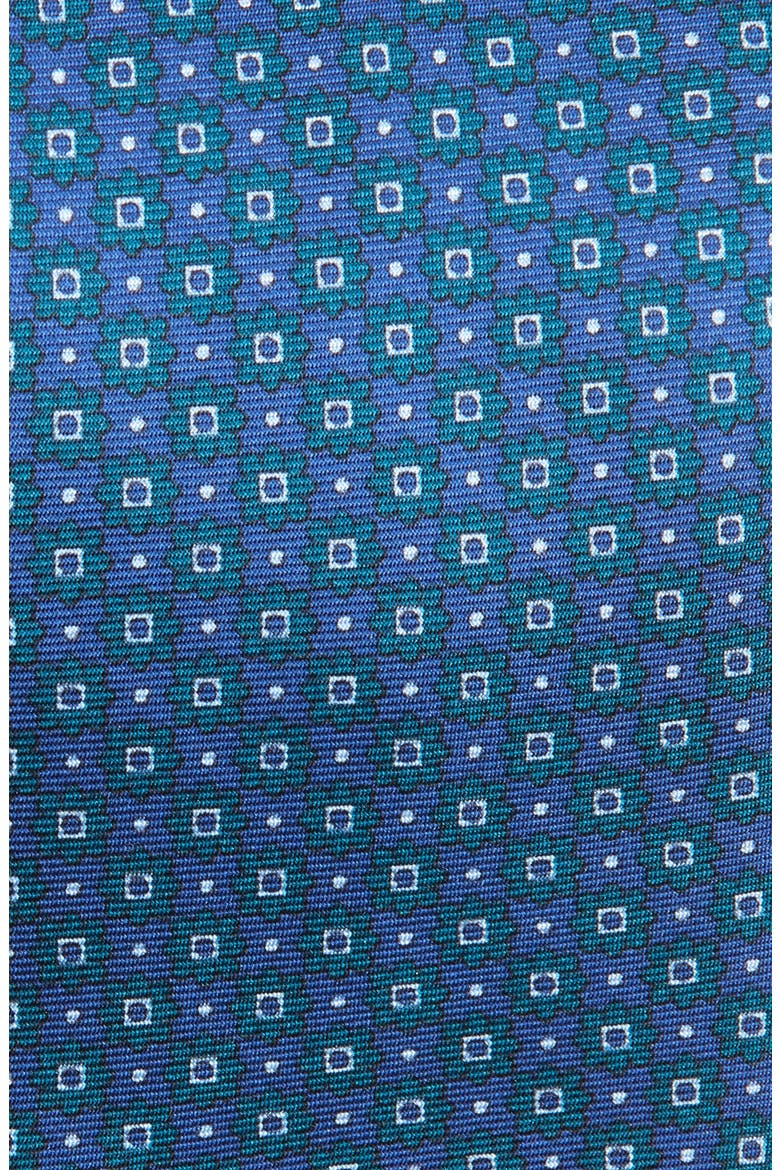 Neat Floral Medallion Silk Tie, Alternate, color, BLUE