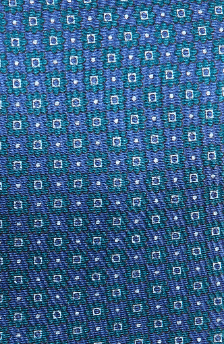 CLIFTON WILSON Neat Floral Medallion Silk Tie, Alternate, color, Blue